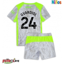 Camiseta Manchester City Josko Gvardiol #24 Tercera Equipación para niños 2025-26 manga corta (+ pantalones cortos)